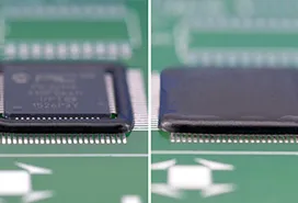 Frame and fill adhesives protect a chip on a PCB | © Panacol
