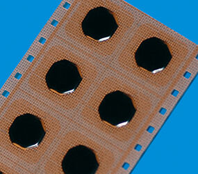 Black glob tops are used to protect chips