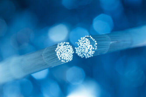 Adhesives for adjusting fibreglass cables and waveguides