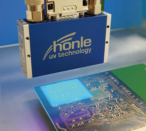 UV adhesive is cured with LED as coating