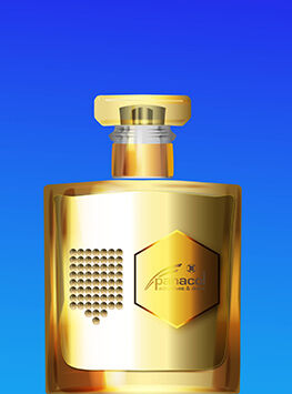 Glue from Panacol as decoration on flacon and luxury packaging