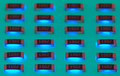 Chip bonding with fluorescent adhesive Vitralit from Panacol for electronic components