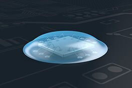 Glob top adhesive protecting SMDs